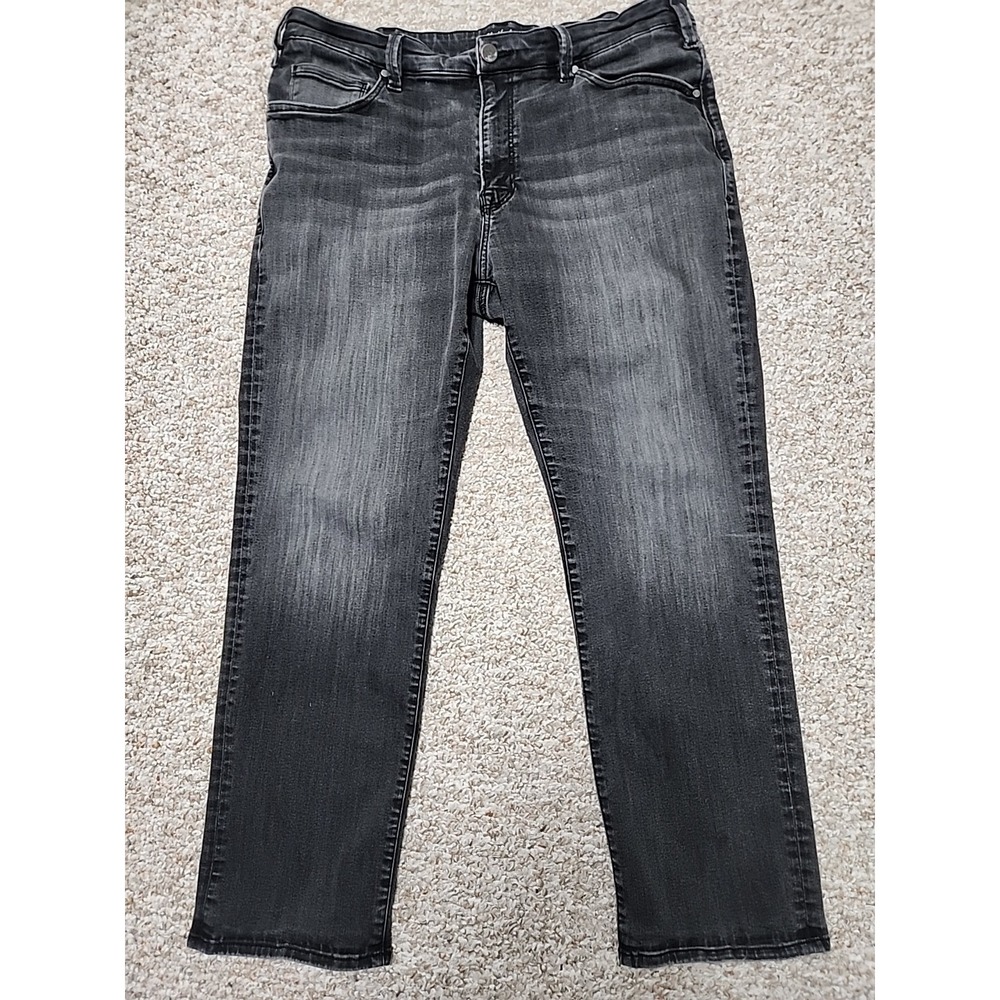 34 Heritage Charisma Mens Classic Straight Jeans Faded Black 38x29 (Tag 38x30)